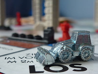 silver bulldozer miniature on board thumbnail
