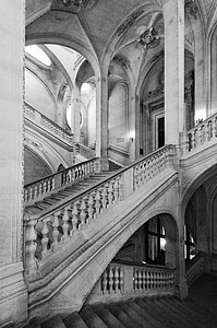 empty white concrete stairs inside building thumbnail