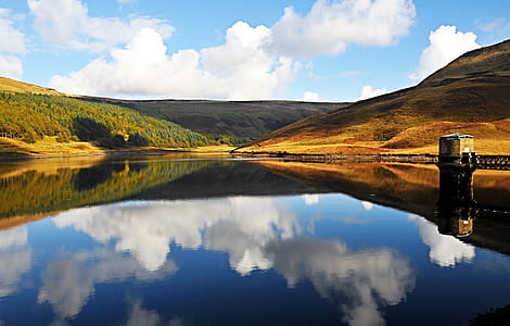 panoramic photography of lake and mountain thumbnail