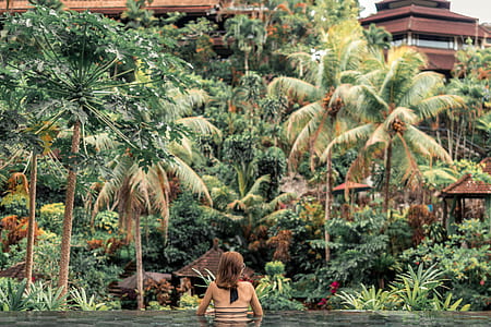 woman in body of water beside trees thumbnail