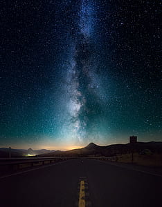 concrete road facing milky way thumbnail