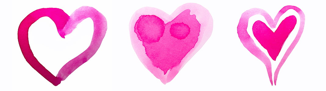 three pink heart illustrations thumbnail
