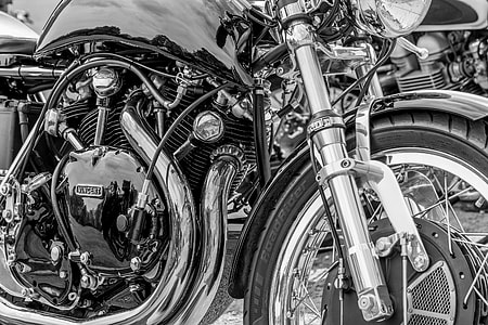 grayscale photography of motorcycle thumbnail