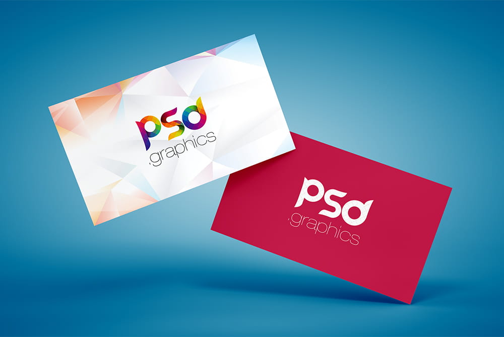 Floating Business Card Mockup Free PSD psd file