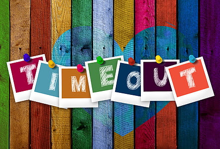 Timeout-printed paper on wooden board thumbnail