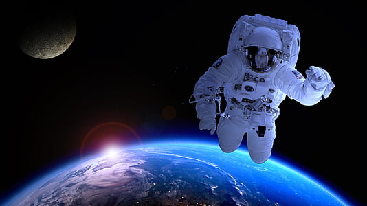 astronaut floating above earth thumbnail