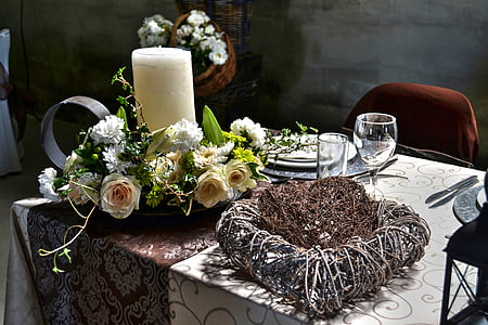 white pillar candle near clear wine glass thumbnail
