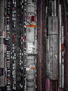 aerial photography of buildings and vehicles thumbnail