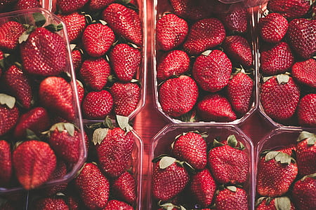 Strawberry Fruit on White Plastic Container thumbnail