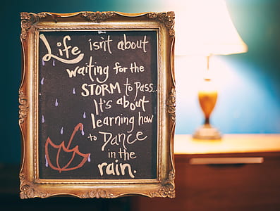 black and white quote board with ornate frame thumbnail