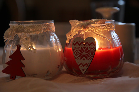 white and red votive candles thumbnail
