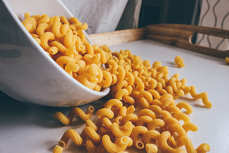 spiral pasta in white ceramic bowl thumbnail