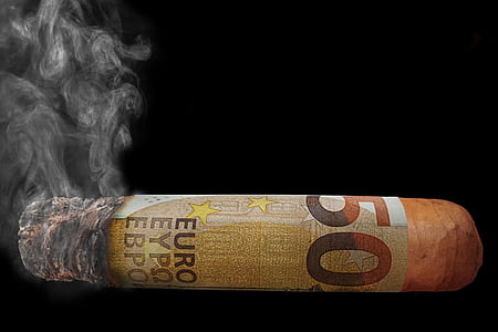 money, euro, cigar, smoke, smoking, money to blow over thumbnail