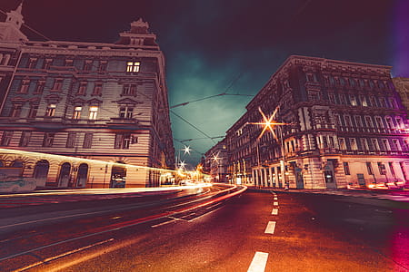 Prague Streets at Night Colorful Abstract Edit thumbnail