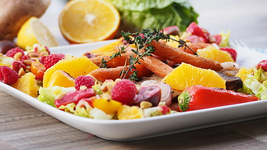 sliced fruits served on white plaet thumbnail