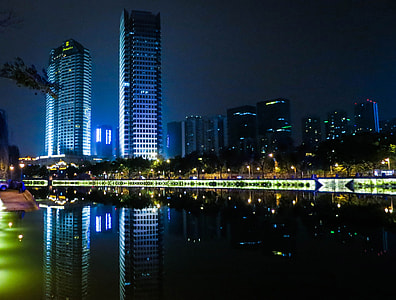 Night Time Buildings and Towers in Chengdu, Sichuan, China thumbnail