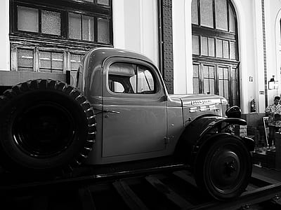 black-and-white, person, car, vehicle thumbnail