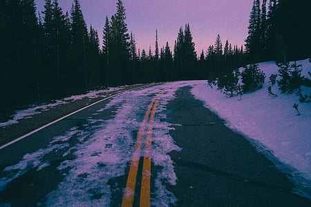 road coated with snow thumbnail