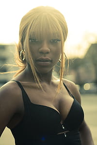 Woman in Black Spaghetti Strap Top Looking Fierce thumbnail