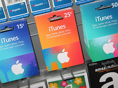 assorted-amount Apple iTunes gift cards thumbnail
