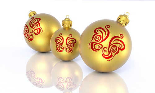 three gold-colored baubles thumbnail