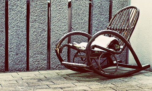 brown wooden rocking chair thumbnail