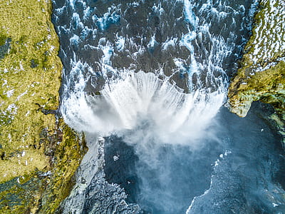 aerial photography of waterfalls thumbnail