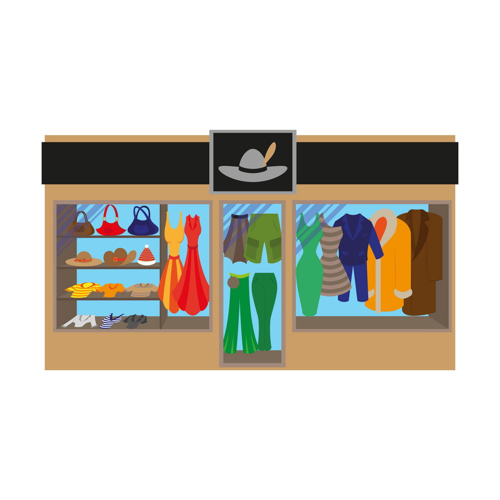 Fashion Clothing Store Banner With Shop Interior Vector Eps Ai