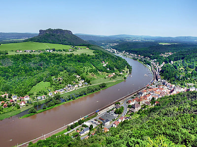Panoramic View To The Lilienstein, Elbe thumbnail