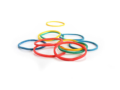 assorted-color rubber bands thumbnail