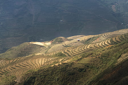 aerial photo of brown and green mountain thumbnail