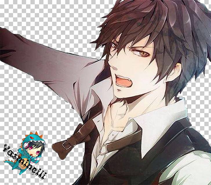 Black Hair Brown Hair Anime Male Anime Boy Png Clipart Free