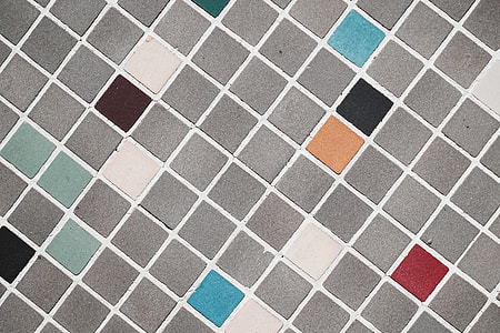 gray, white, and red bathroom tiles thumbnail