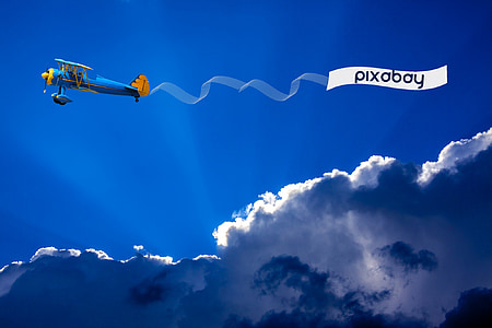 blue and yellow monoplane illustration thumbnail