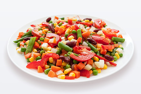vegetables in round white plate thumbnail