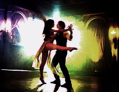 man and woman dancing painting thumbnail