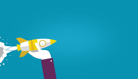 Arm Throwing Rocket - Start-Up Growth Concept - With Copyspace thumbnail