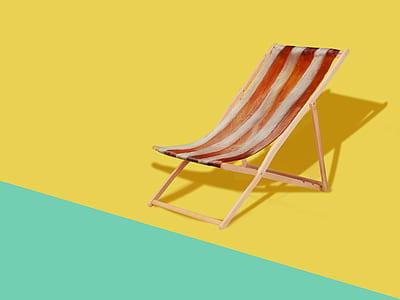 deckchair on yellow background thumbnail