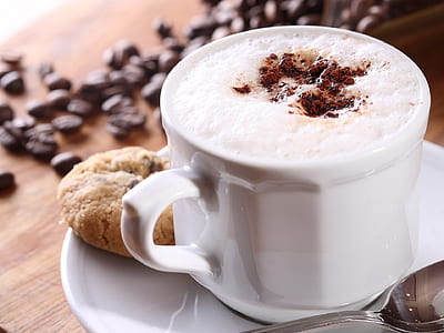 bubbly coffee served on white ceramic coffee mug thumbnail