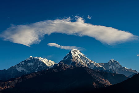 snow capped mountain under white clouds at daytime thumbnail