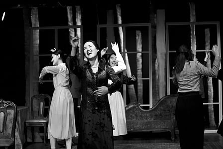 grayscale photo of women dancing thumbnail