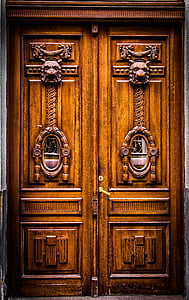 brown wooden side-by-side door thumbnail