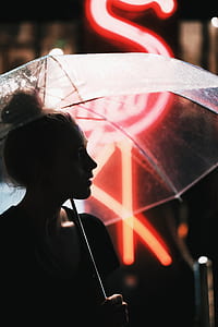woman under clear plastic umbrella thumbnail