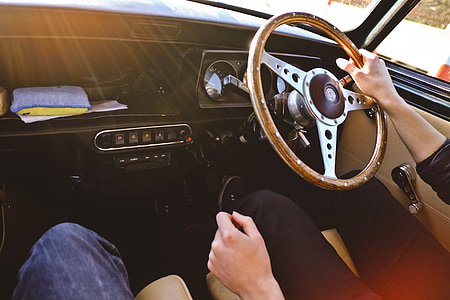 brown vehicle steering wheel thumbnail