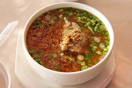 soup with meat and vegetable toppings thumbnail