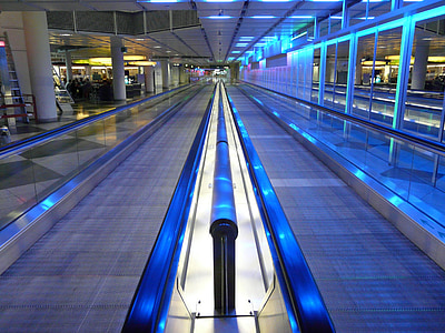 gray travelator with blue LED lights thumbnail