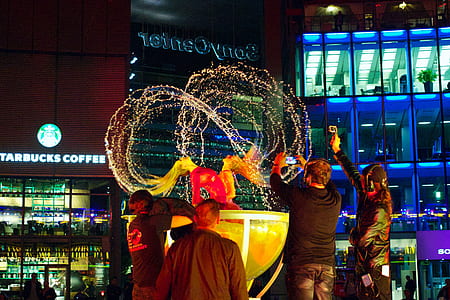 city, people, art, night thumbnail