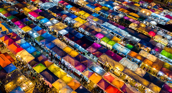 top view of canopies with lights thumbnail