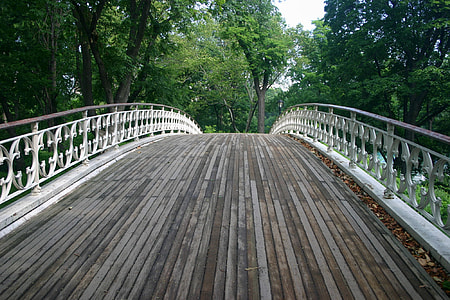 photo of a empty white wooden bridge during daytime thumbnail