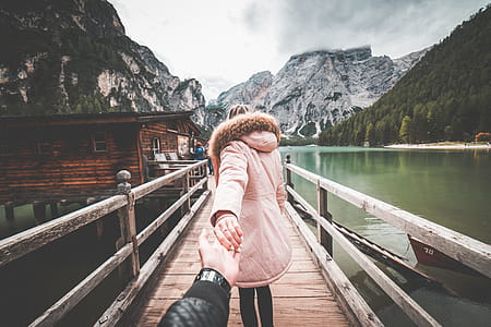 Lovely Couple in Follow Me To Pose on Braies Lake Pier, Italy thumbnail